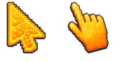 Cursor preview: 3D Mango Pixel - 1 - cute-cursor.com