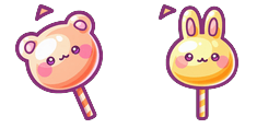 Cursor preview: Kawaii Bunny Bear Lollipop Cursor - 65 - cute-cursor.com