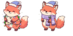 Cursor preview: Coral Fox Garland Cursor - 1 - cute-cursor.com