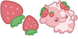 Cursor preview: Cute Strawberry - 1 - cute-cursor.com