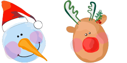 Cursor preview: Snowman & Deer - 1 - cute-cursor.com