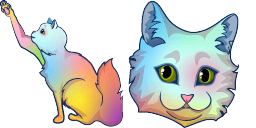 Cursor preview: Rainbow Whiskers - 1 - cute-cursor.com