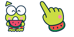 Cursor preview: Cute Keroppi Watermelon - 1 - cute-cursor.com