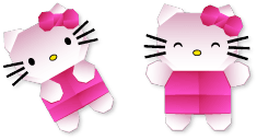 Cursor preview: Origami Kitty - 66 - cute-cursor.com