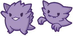 Cursor preview: Cute Haunter and Gengar - 61 - cute-cursor.com