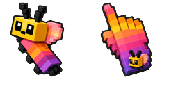 Cursor preview: Sunset Voxel Bee - 66 - cute-cursor.com