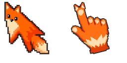 Cursor preview: Red Fox Orange Pixel - 66 - cute-cursor.com