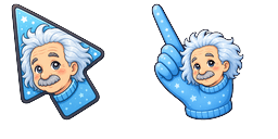 Cursor preview: Cute Einstein Blue - 66 - cute-cursor.com