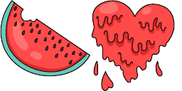 Cursor preview: Watermelon Heart - 66 - cute-cursor.com