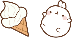 Cursor preview: Molang Ice Cream - 66 - cute-cursor.com