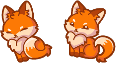Cursor preview: Kawaii Fox - 66 - cute-cursor.com