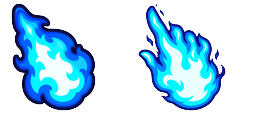 Cursor preview: Cute Cyan Spirit Flame - 1 - cute-cursor.com