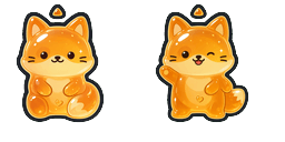 Cursor preview: Honey Gummy Fox Cursor - 65 - cute-cursor.com