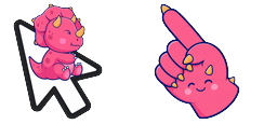 Cursor preview: Pink Triceratops - 1 - cute-cursor.com