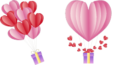 Cursor preview: Origami Love Blooms - 1 - cute-cursor.com