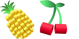 Cursor preview: Origami Fruit - 53 - cute-cursor.com