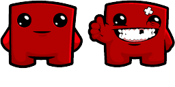 Cursor preview: Super Meat Boy - 1 - cute-cursor.com