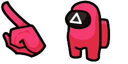 Cursor preview: Squid Game Soldier Crewmate - 66 - cute-cursor.com