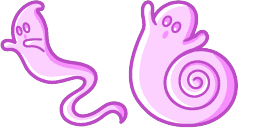 Cursor preview: Cute Long Tail Ghost - 1 - cute-cursor.com