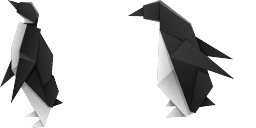 Cursor preview: Origami Penguin - 1 - cute-cursor.com