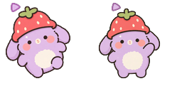 Cursor preview: Lilac Bunny Berry Hat Cursor - 66 - cute-cursor.com