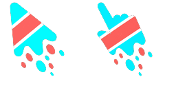 Cursor preview: Cute Melt Stripe Cyan Coral - 67 - cute-cursor.com