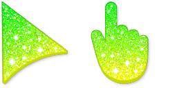 Cursor preview: Sparkly Green - 1 - cute-cursor.com