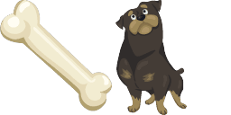 Cursor preview: Rottweiler Bone - 66 - cute-cursor.com