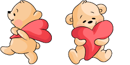 Cursor preview: Valentine Bears - 1 - cute-cursor.com