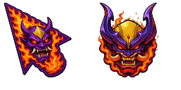 Cursor preview: Crimson Oni Flame Cursor - 67 - cute-cursor.com