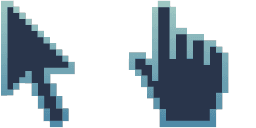 Cursor preview: Blue Ocean Pixel - 66 - cute-cursor.com