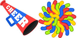 Cursor preview: Cheer Pom-Pom - 66 - cute-cursor.com