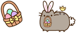 Cursor preview: Easter Pusheen - 1 - cute-cursor.com