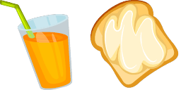 Cursor preview: Butter Toast & Juice - 1 - cute-cursor.com