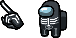 Cursor preview: Spooky Skeleton Crewmate - 1 - cute-cursor.com