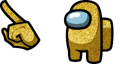 Cursor preview: Gold Glitter Crewmate - 66 - cute-cursor.com