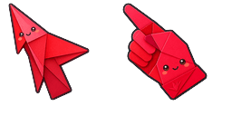 Cursor preview: Origami Crimson Crane - 1 - cute-cursor.com