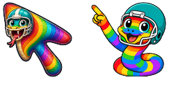 Cursor preview: Rainbow Snake Football Helmet - 1 - cute-cursor.com