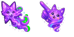 Cursor preview: Purple Cosmic Fox Wind - 66 - cute-cursor.com