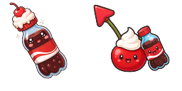 Cursor preview: Kawaii Cherry Cola Float - 1 - cute-cursor.com