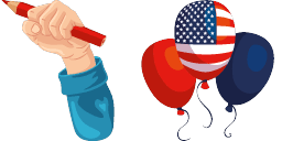 Cursor preview: Labor Day Balloons - 1 - cute-cursor.com
