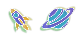 Cursor preview: Rocket Planet - 1 - cute-cursor.com