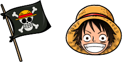 Cursor preview: Luffy Monkey Flag - 1 - cute-cursor.com