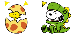 Cursor preview: Snoopy Dino Woodstock Dino Egg - 67 - cute-cursor.com