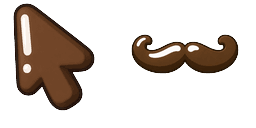 Cursor preview: Brown Mustache - 1 - cute-cursor.com