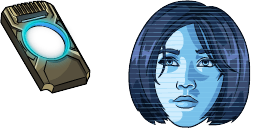 Cursor preview: Halo Cortana - 65 - cute-cursor.com