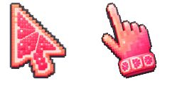 Cursor preview: 3D Pink Grapefruit Pixel - 1 - cute-cursor.com