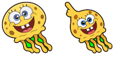 Cursor preview: SpongeBob Jellyfish Happy - 66 - cute-cursor.com
