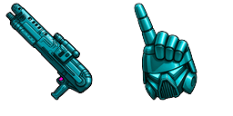 Cursor preview: Cute Dark Trooper Blaster Teal - 38 - cute-cursor.com