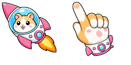 Cursor preview: Cute Hamster Rocket - 66 - cute-cursor.com